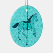 Carousel Horse - Turquoise en Aqua Keramisch Ornament (Rechts)