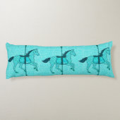 Carousel Horse - Turquoise en Aqua Lichaamskussen (Achterkant)