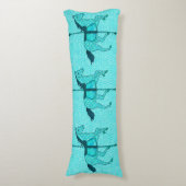 Carousel Horse - Turquoise en Aqua Lichaamskussen (Voorkant Verticaal)