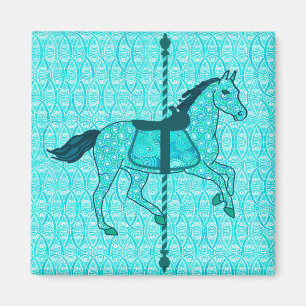 Carousel Horse - Turquoise en Aqua Magneet