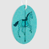 Carousel Horse - Turquoise en Aqua Ornament (voorkant)
