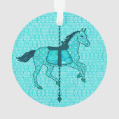 Carousel Horse - Turquoise en Aqua Ornament (achterkant)