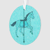 Carousel Horse - Turquoise en Aqua Ornament (voorkant)