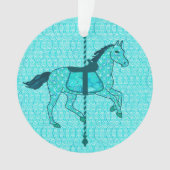 Carousel Horse - Turquoise en Aqua Ornament (voorkant)