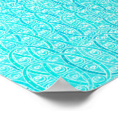 Carousel Horse - Turquoise en Aqua Poster (Hoek)