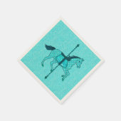 Carousel Horse - Turquoise en Aqua Servet (Hoek)