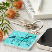 Carousel Horse - Turquoise en Aqua Sleutelhanger (Voorkant Rechts)