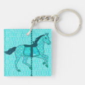 Carousel Horse - Turquoise en Aqua Sleutelhanger (Achterkant)
