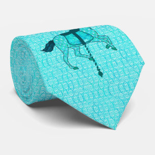 Carousel Horse - Turquoise en Aqua Stropdas