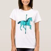 Carousel Horse - Turquoise en Aqua T-shirt (Voorkant)