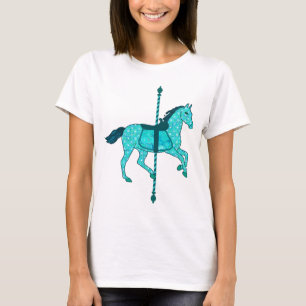 Carousel Horse - Turquoise en Aqua T-shirt