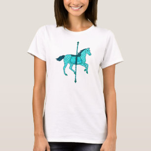 Carousel Horse - Turquoise en Aqua T-shirt