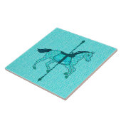 Carousel Horse - Turquoise en Aqua Tegeltje (Zijkant)