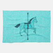 Carousel Horse - Turquoise en Aqua Theedoek (Horizontaal)