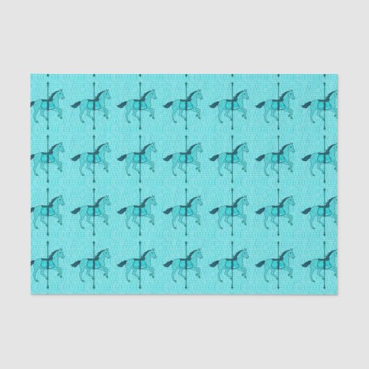 Carousel Horse - Turquoise en Aqua Tissuepapier (Voorkant)