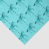 Carousel Horse - Turquoise en Aqua Tissuepapier (Detail)