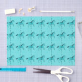 Carousel Horse - Turquoise en Aqua Tissuepapier (Craft)
