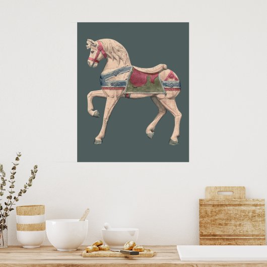 Carousel Horse van Henry Murphy Poster (Keuken)