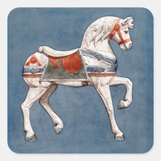 Carousel Horse van Henry Murphy Vierkante Sticker (Voorkant)