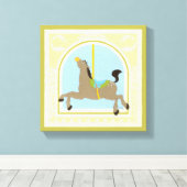 Carousel Horse van June Erica Vess Canvas Afdruk (Insitu (Houten vloer))