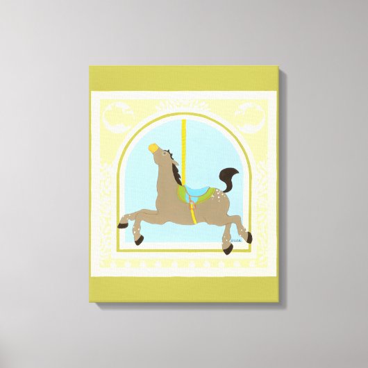 Carousel Horse van June Erica Vess Canvas Afdruk (Voorkant)