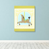 Carousel Horse van June Erica Vess Canvas Afdruk (Insitu (Houten vloer))