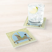 Carousel Horse van June Erica Vess Glazen Onderzetter (Schuin)