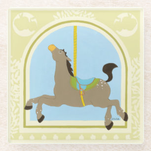 Carousel Horse van June Erica Vess Glazen Onderzetter