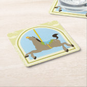 Carousel Horse van June Erica Vess Kartonnen Onderzetters (Schuin)