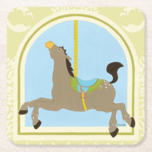 Carousel Horse van June Erica Vess Kartonnen Onderzetters