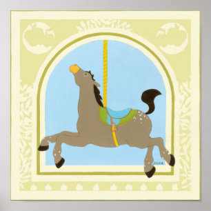 Carousel Horse van June Erica Vess Poster