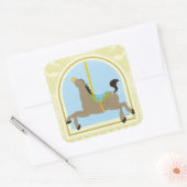 Carousel Horse van June Erica Vess Vierkante Sticker (Envelop)