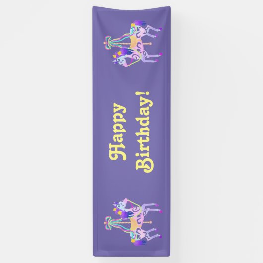 Carousel Horse verjaardagsbanner Spandoek (Verticaal)