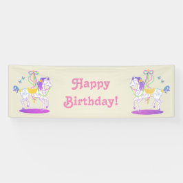 Carousel Horse verjaardagsbanner Spandoek