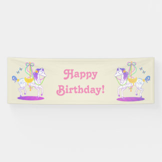 Carousel Horse verjaardagsbanner Spandoek
