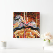 CAROUSEL HORSE VIERKANTE KLOK (Huis)