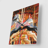 CAROUSEL HORSE VIERKANTE KLOK (Hoek)