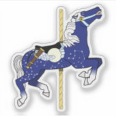 Carousel Horse with night time sky design Sticker (Voorkant)
