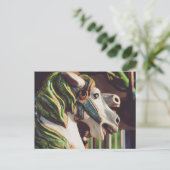 Carousel Horses Summer Days at the Fair Briefkaart (Staand voorkant)