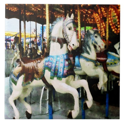 Carousel Horses Tegeltje (Voorkant)