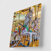 Carousel Horses Vierkante Klok (Hoek)