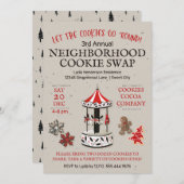 Carousel Kerstkoekje Swap Kaart (Voorkant / Achterkant)