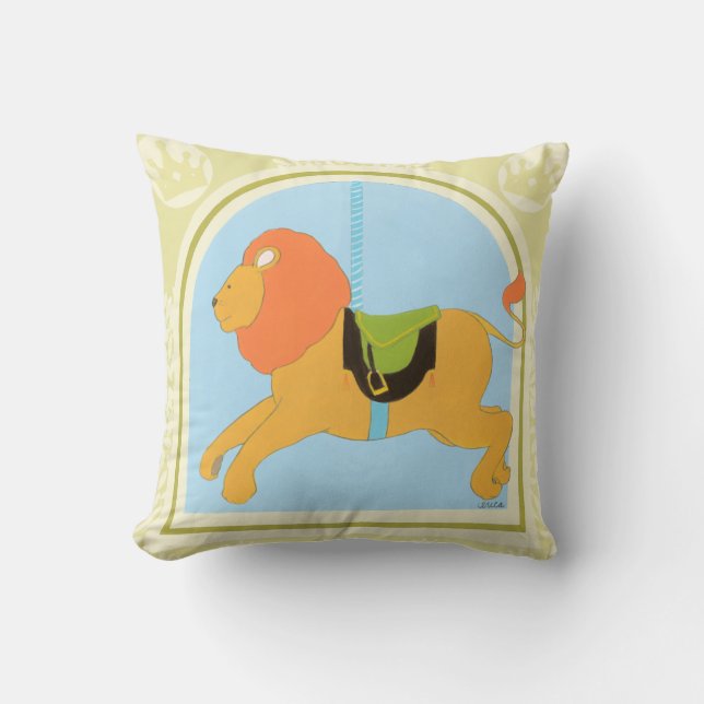 Carousel Lion van June Erica Vess Kussen (Voorkant)