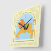 Carousel Lion van June Erica Vess Vierkante Klok (Hoek)