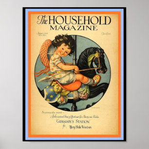 Carousel Merry-Go-Round Black Hobby Horse Poster