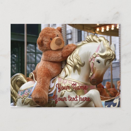 Carousel met Teddy Bear Briefkaart (Voorkant)