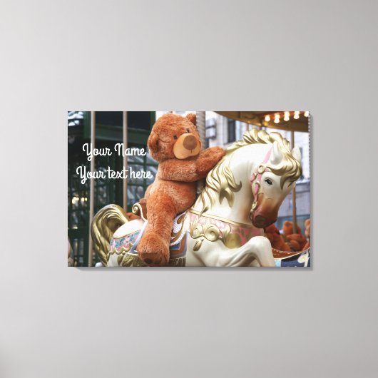 Carousel met Teddy Bear Canvas Afdruk (Voorkant)