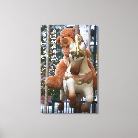 Carousel met Teddy Bear Canvas Afdruk (Voorkant)