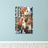 Carousel met Teddy Bear Canvas Afdruk (Insitu (Houten vloer))