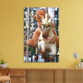 Carousel met Teddy Bear Canvas Afdruk (Insitu (Woonkamer))